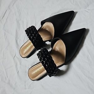 Shoes, black flats, size 9